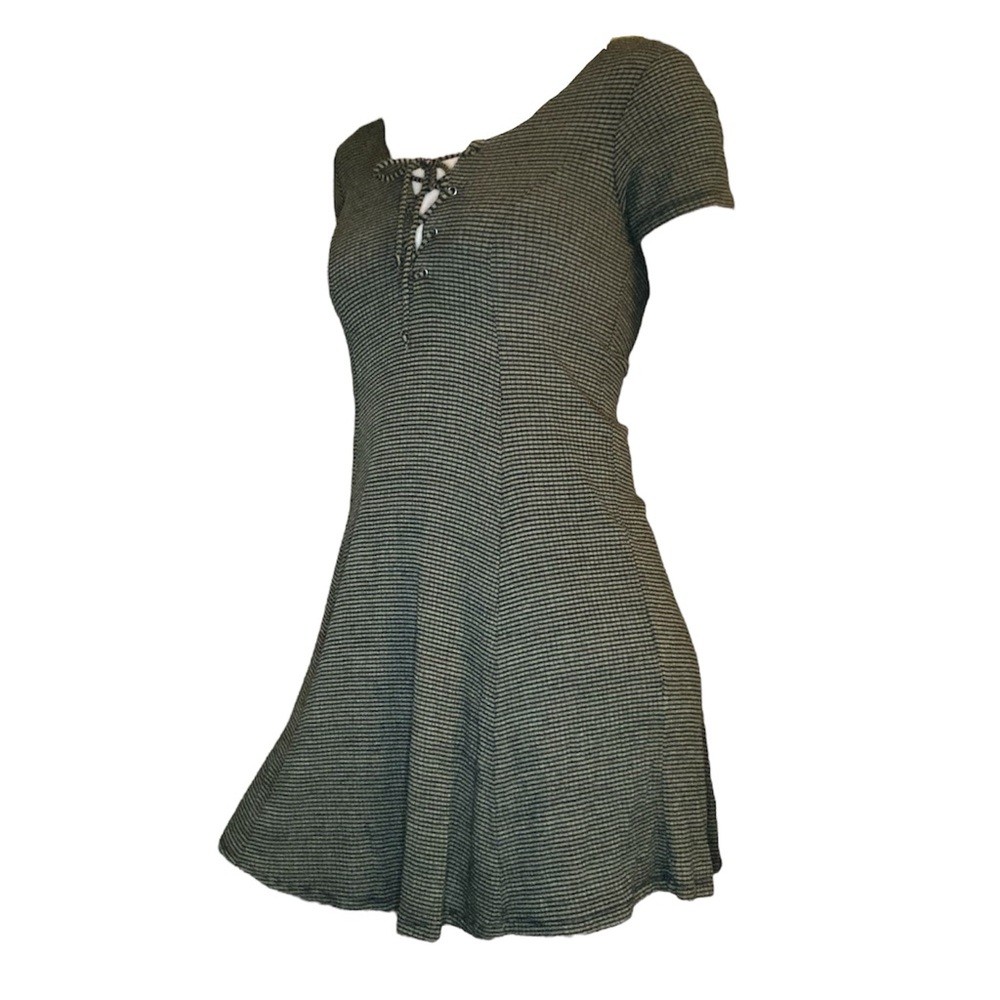 Forever 21 dark green and black striped mini dress size small